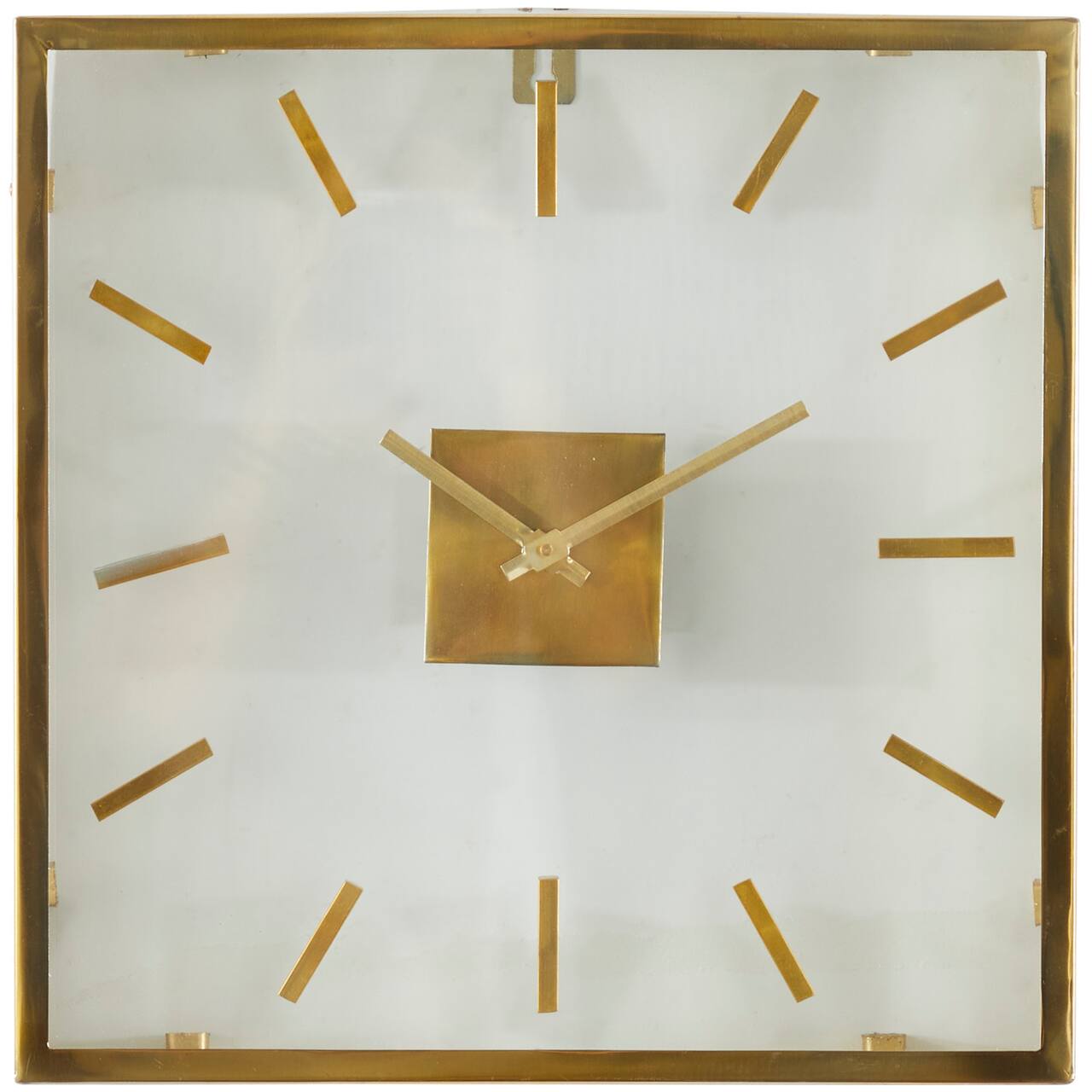 16" Gold Stainless Steel Wall Clock with Clear Face